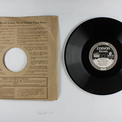 Disc Recording - Edison, Double-Sided, 'Comin Thro The Ryel' & 'His Lullaby',1919-1929