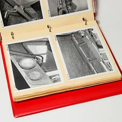 Photograph Album of harvesting equipment.