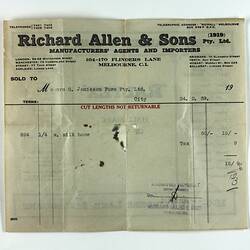 Paper printed in black with heading