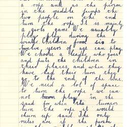 Document - Barbara Gliddon, to Dorothy Howard, Description of Skipping Game 'Skippy', 25 Mar 1955