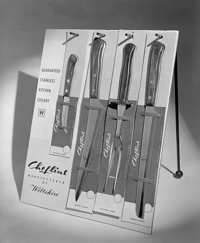 Wiltshire File Co, Kitchen Cutlery Product Display, Victoria, 29 Jan 1960