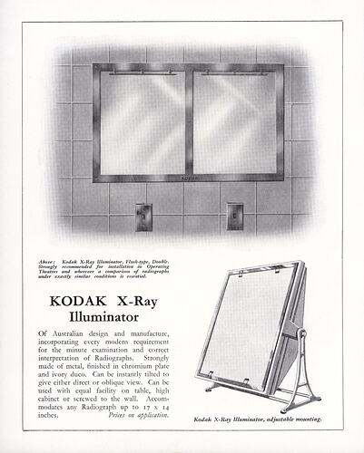 Printed text and illustrations of x-ray illuminators.