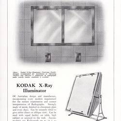 Printed text and illustrations of x-ray illuminators.