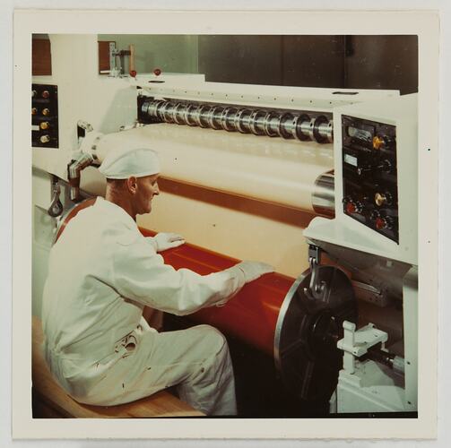 Worker Operating Film Slitter, Kodak Factory, Coburg, circa 1960s