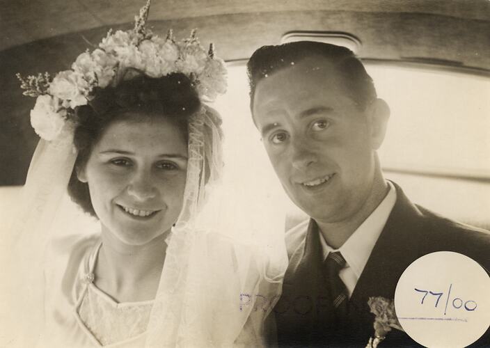James & Eileen Leech Wedding Portrait, Manchester, England, 1 Apr 1949