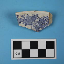 Vessel - Ceramic, Whiteware, Transfer Printed, Blue, Scroll Pattern, post circa 1805