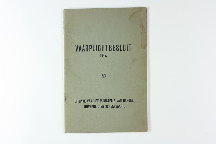 Booklet - 'Vaarplichtbesluit', London, 19 Mar 1942