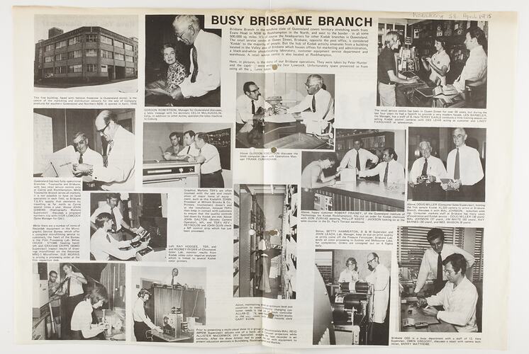Article - Kodak Australasia Pty Ltd, 'Busy Brisbane Branch', Kodakery 58, April 1975