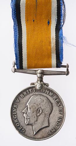 Medal - British War Medal, Great Britain, Sergeant John Adrian Evans, 1914-1920 - Obverse