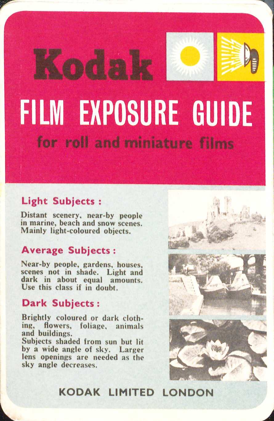 User Guide Kodak Limited, 'Film Exposure Guide', Jun 1956