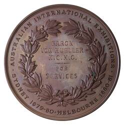 Medal - Australian International Exhibitions Commissioners, 1879 - 1881 AD