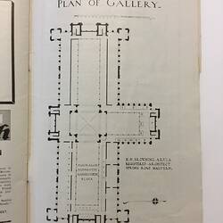 White catalogue page with black printed floorplan.
