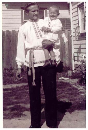 Alexander & John Alexander Kazuro Wearing Belarussian Shirts, Melbourne, 1954
