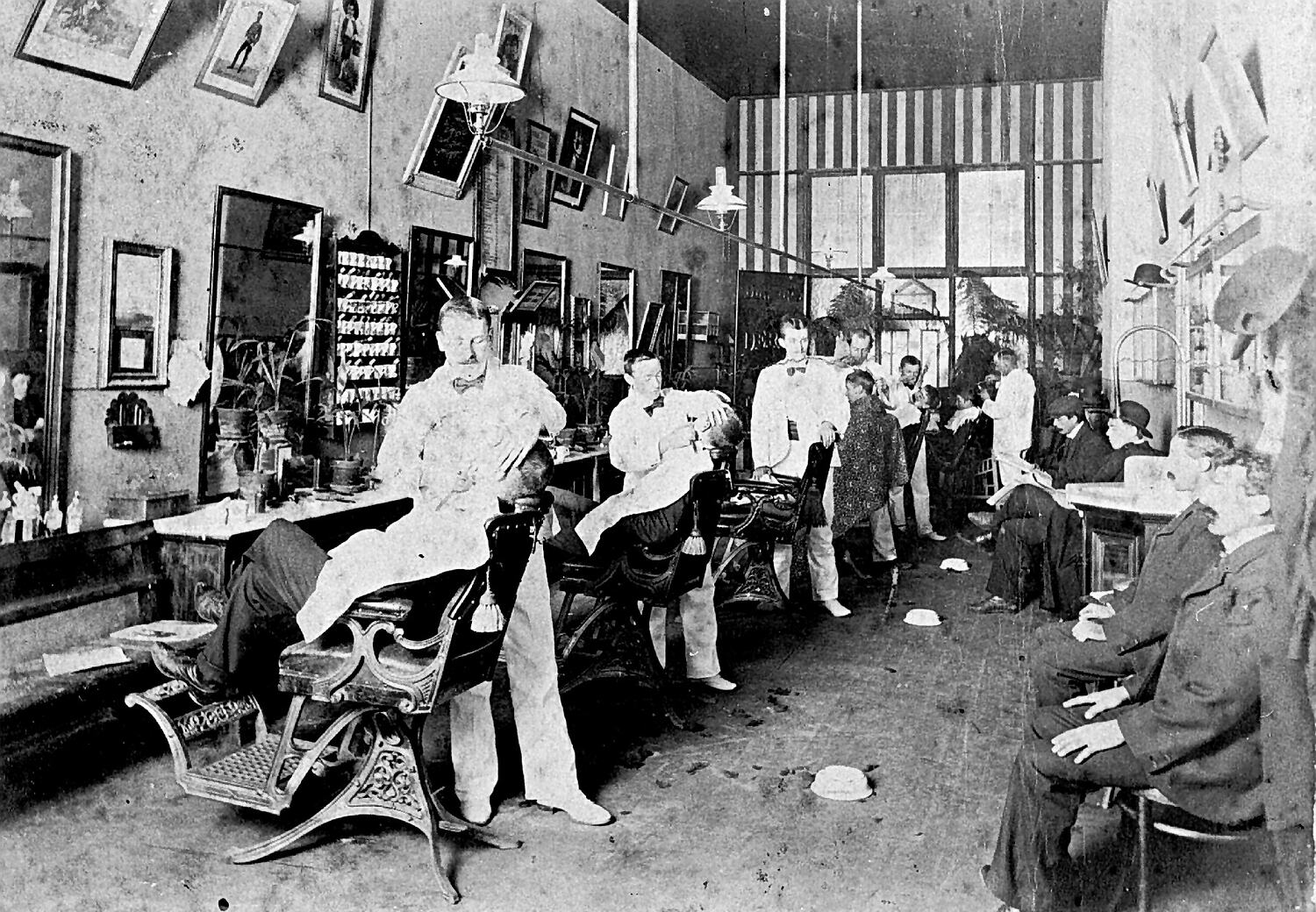 Negative Barbers & Customers in the Scott Family's Barber Shop