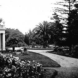 Negative - Side Garden, 'Chelmer', St Kilda Road, South Yarra, Victoria, 1905
