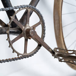 Close up of chain wheel.