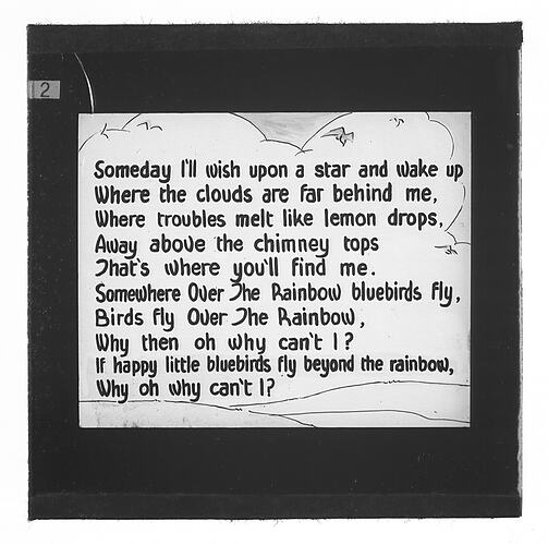 Lantern Slide - 'Over the Rainbow'