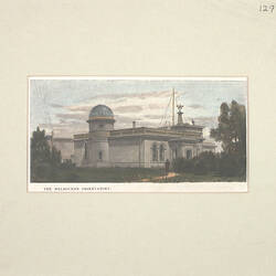 Engraving - Main Building, Melbourne Observatory, South Yarra, Victoria, 1880s