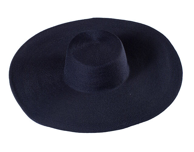 Black wide derby day hat