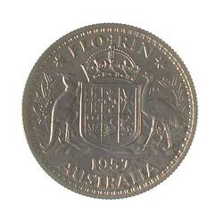 Proof Coin - Florin (2 Shillings), Australia, 1957, Reverse