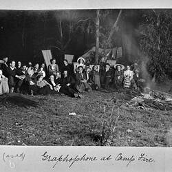 Photograph - 'Graphophone at Camp Fire', by A.J. Campbell, Lysterfield, Victoria, 1903