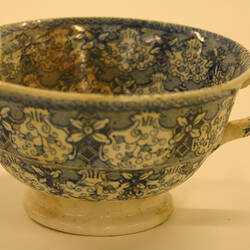 Tea Cup - Whiteware, Blue, Transfer-printed, Floral Pattern, after 1805 (Fragment)