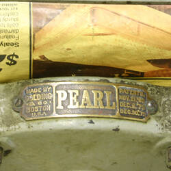 Manufacturer's Plate of Pearl Printing Press