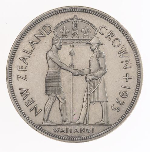 Crown coin from Waitangi, New Zealand 1935