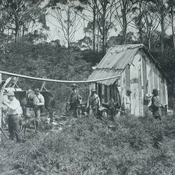 Photograph - Hunter's Hut, Field Naturalists' Club of Victoria Scientific Expedition to King Island, Sea Elephant River, East Coast,1887