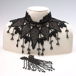 Collar & Components - Black Beaded, Turkey, 1800-1900