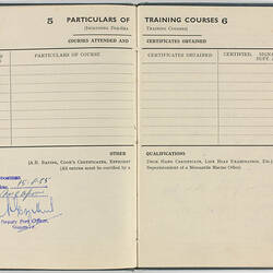 Seaman's record Book and Certificate of Discharge - Martin Spencer-Hogbin
