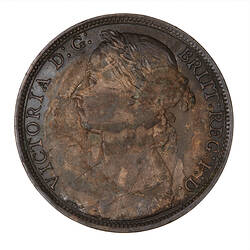 Coin - Penny, Queen Victoria, Great Britain, 1893 (Obverse)