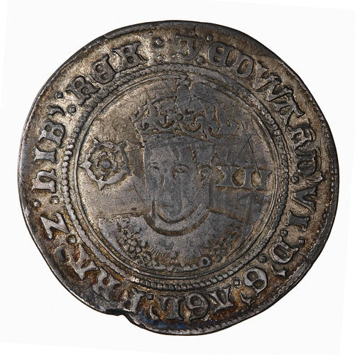 Coin - 1 Shilling, Edward VI, Great Britain, 1550-1553 (Obverse)
