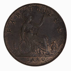 Coin - Farthing, Queen Victoria, Great Britain, 1880 (Reverse)