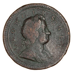 Coin - Halfpenny, George I, Great Britain, 1724 (Obverse)