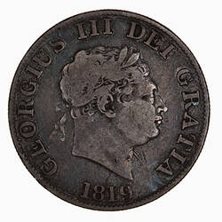 Coin - Halfcrown, George III, Great Britain, 1819 (Obverse)