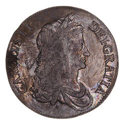 Coin - Crown, Charles II, Great Britain, 1663 (Obverse)