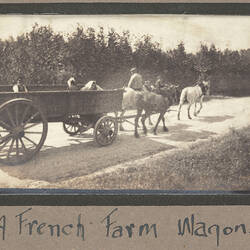 Photograph - French Farm Wagon & Civilians, France, Sergeant John Lord, World War I, 1916-1917