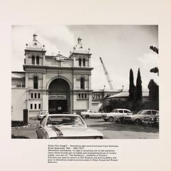 Photograph - Demolition of East Central Entrance from Nicholson Street, Exhibition Building, Melbourne, 1971