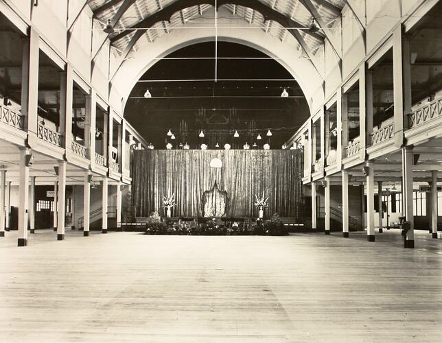 Photograph - Western Nave during the Royal Visit of Princess Alexandra, Exhibition Building, Melbourne, 17 Sep 1959