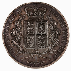 Coin - Crown, Queen Victoria, Great Britain, 1847 (Reverse)
