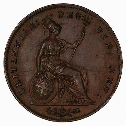 Coin - Penny, Queen Victoria, Great Britain, 1844 (Reverse)