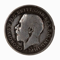 Coin - Threepence, George V, Great Britain, 1916 (Obverse)