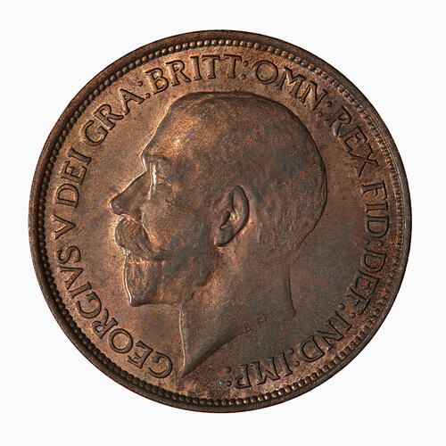 Coin - Halfpenny, George V, Great Britain, 1911 (Obverse)