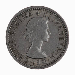Coin - Sixpence, Elizabeth II, Great Britain, 1960 (Obverse)