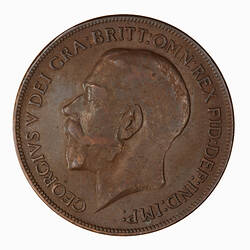 Coin - Penny, George V, Great Britain, 1921 (Obverse)