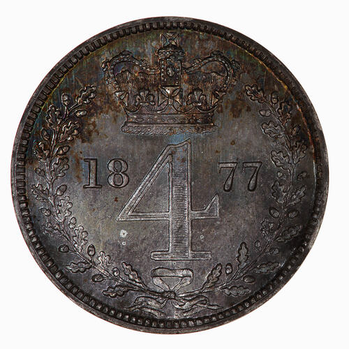 Coin - Groat (Maundy), Queen Victoria, Great Britain, 1879 (Reverse)