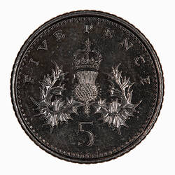 Coin - 5 Pence, Elizabeth II, Great Britain, 1995 (Reverse)