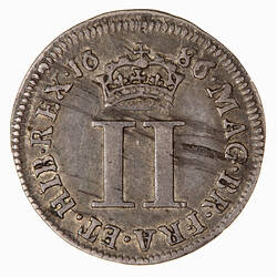 Coin - Twopence, James II, Great Britain, 1686 (Reverse)