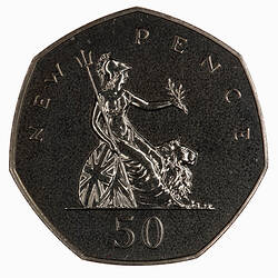 Proof Coin - 50 Pence, Great Britain, 1972 (Reverse)